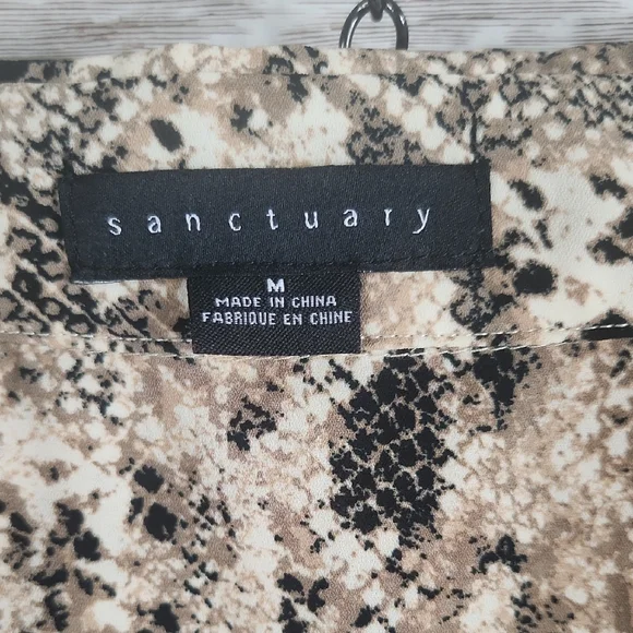Sanctuary Beige Snake Print Button-Down Shirt - Picture 7 of 10